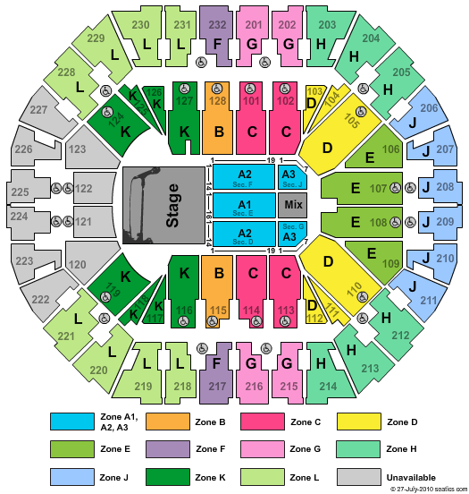 Oakland Arena Radio City Zone Seating Chart
